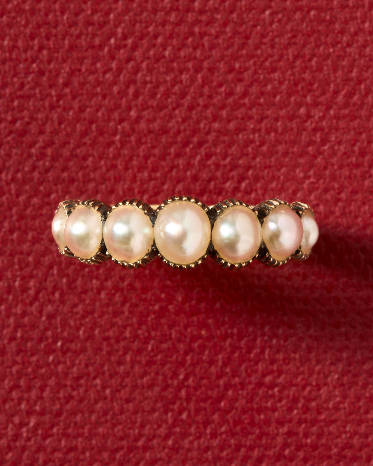 Georgian Half Hoop Pearl Ring