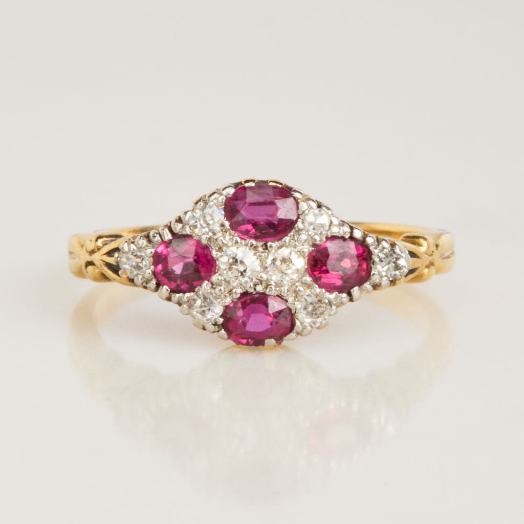 Petite Victorian Era Ruby Diamond Ring