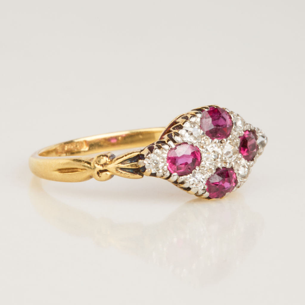 Petite Victorian Era Ruby Diamond Ring