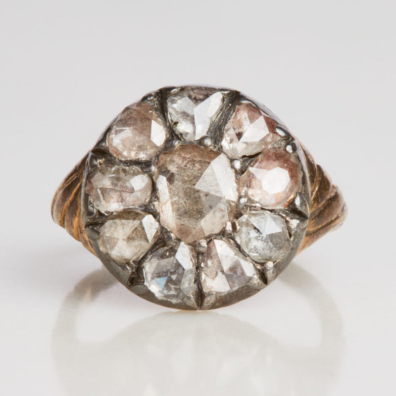 Georgian Diamond Cluster Ring