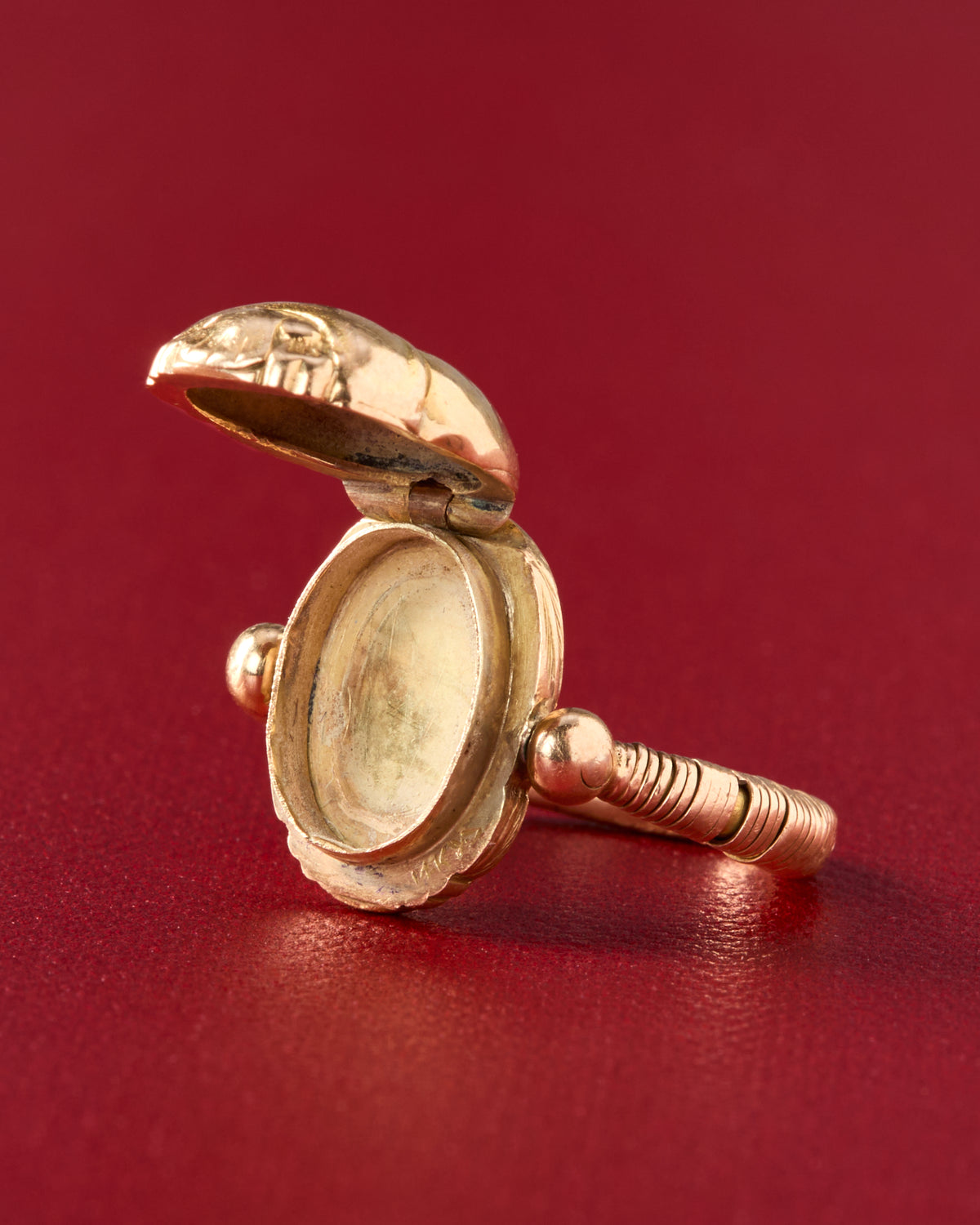 Victorian Scarab Locket Ring