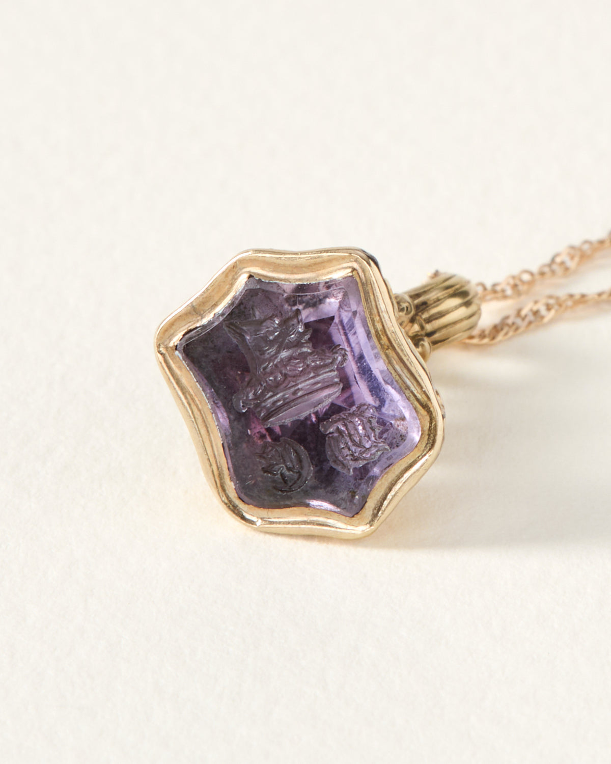 Georgian Amethyst Crowned Boar Fob